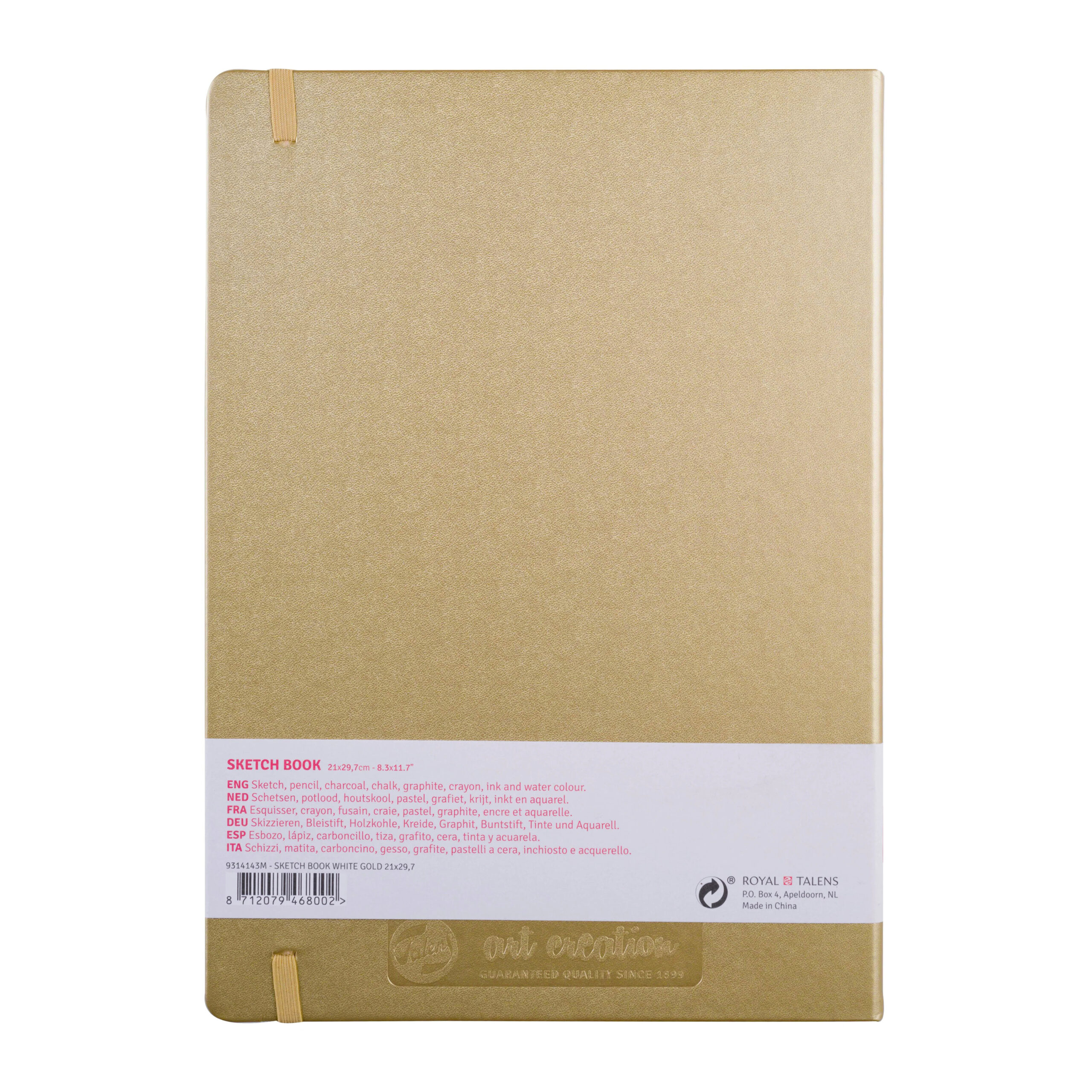 Spatele Caietului de Schițe Art Creation Sketchbook White Gold 21x29.7cm