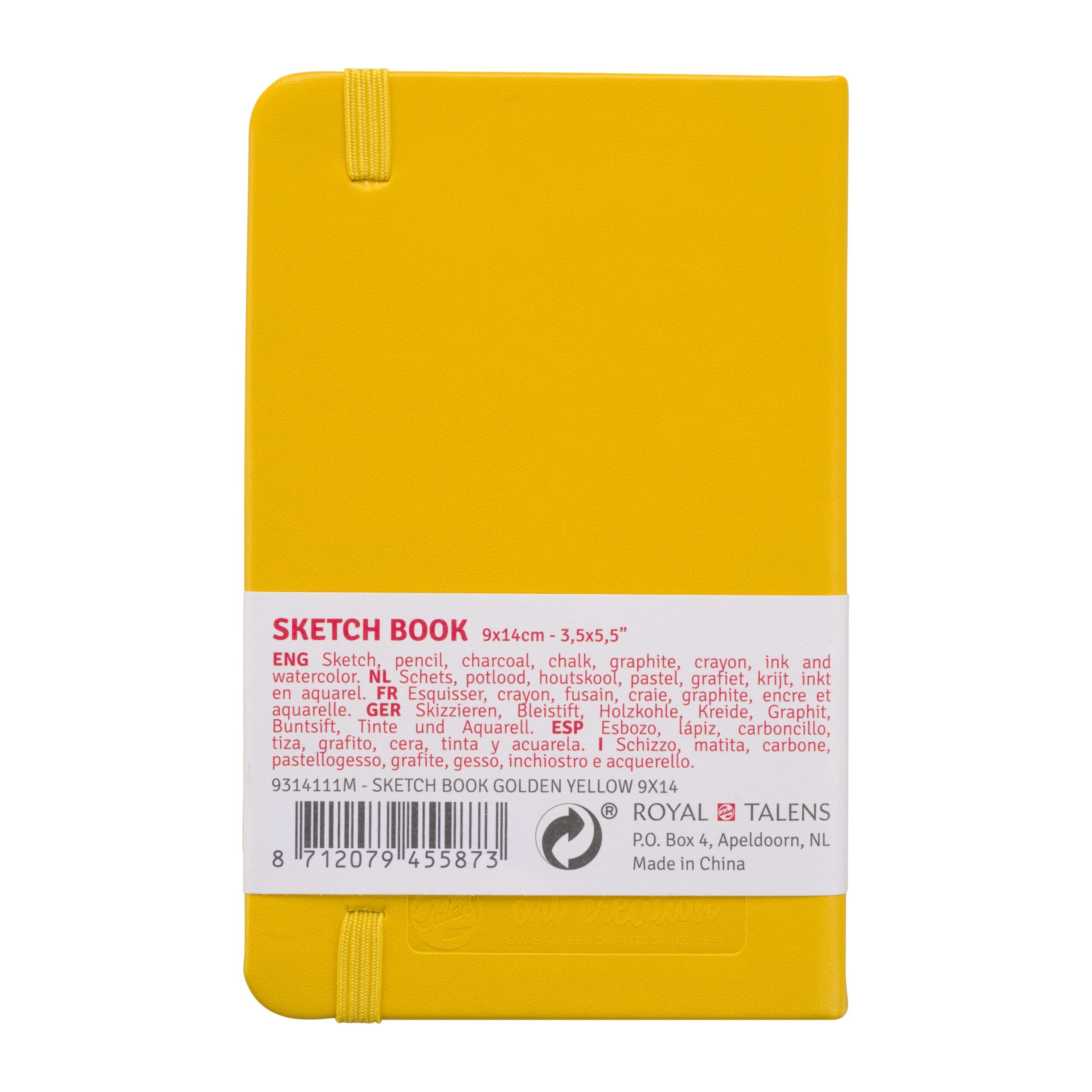 Spatele Caietului de Schițe Art Creation Sketchbook Golden Yellow 9x14cm