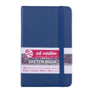 Caiet de Schițe Art Creation Sketchbook Navy Blue 9x14cm pentru școală, desen, pictură, hobby și proiecte creative.