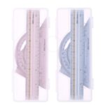 Trusa geometrie cu 4 piese din aluminiu Macaron trusa geometrie macaron