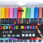 12 markere acrilice M&G set marker acrilic M&G 12 bucati