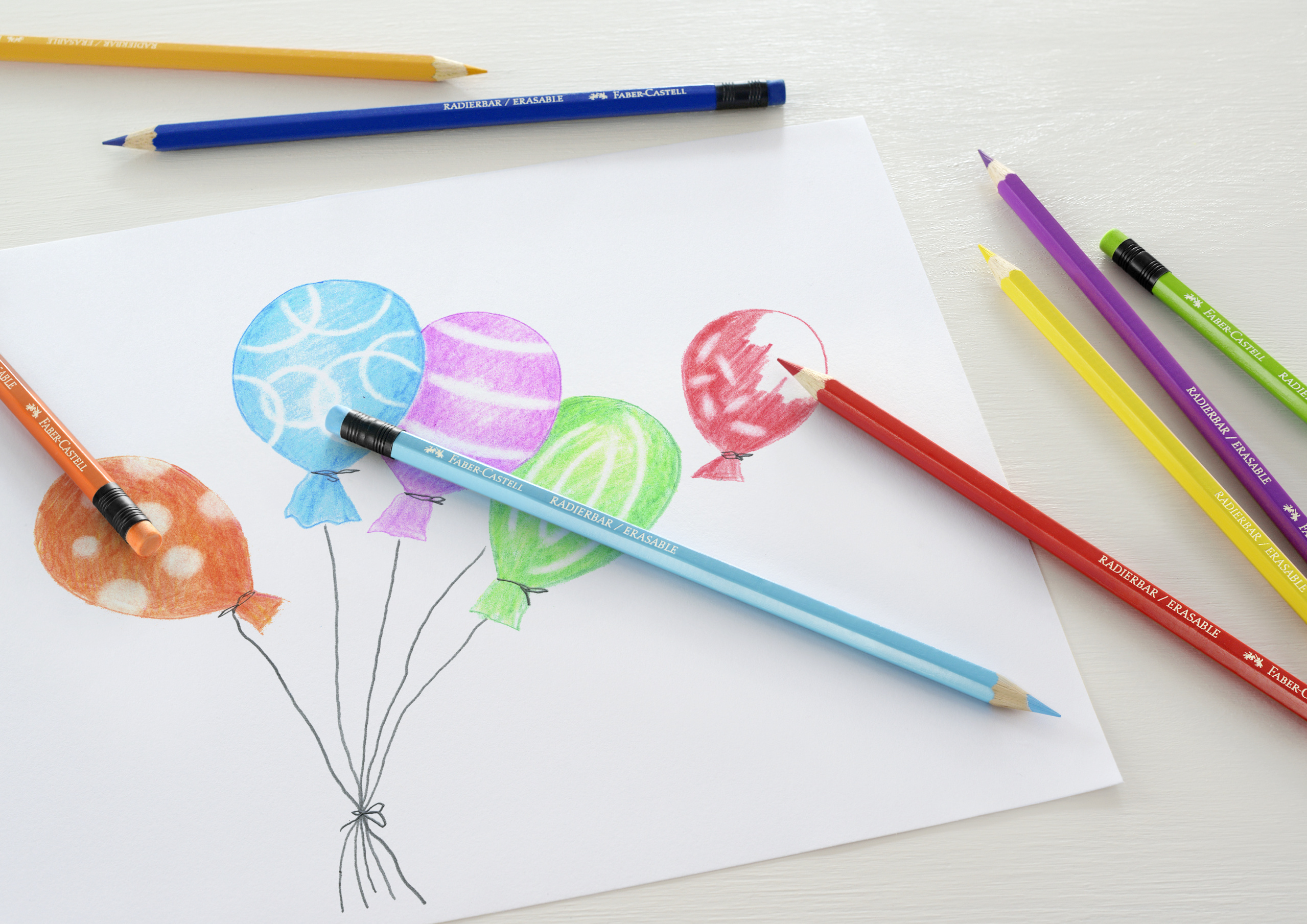 Creioane colorate set 24 culori cu guma eco Faber-Castell - imagine 5