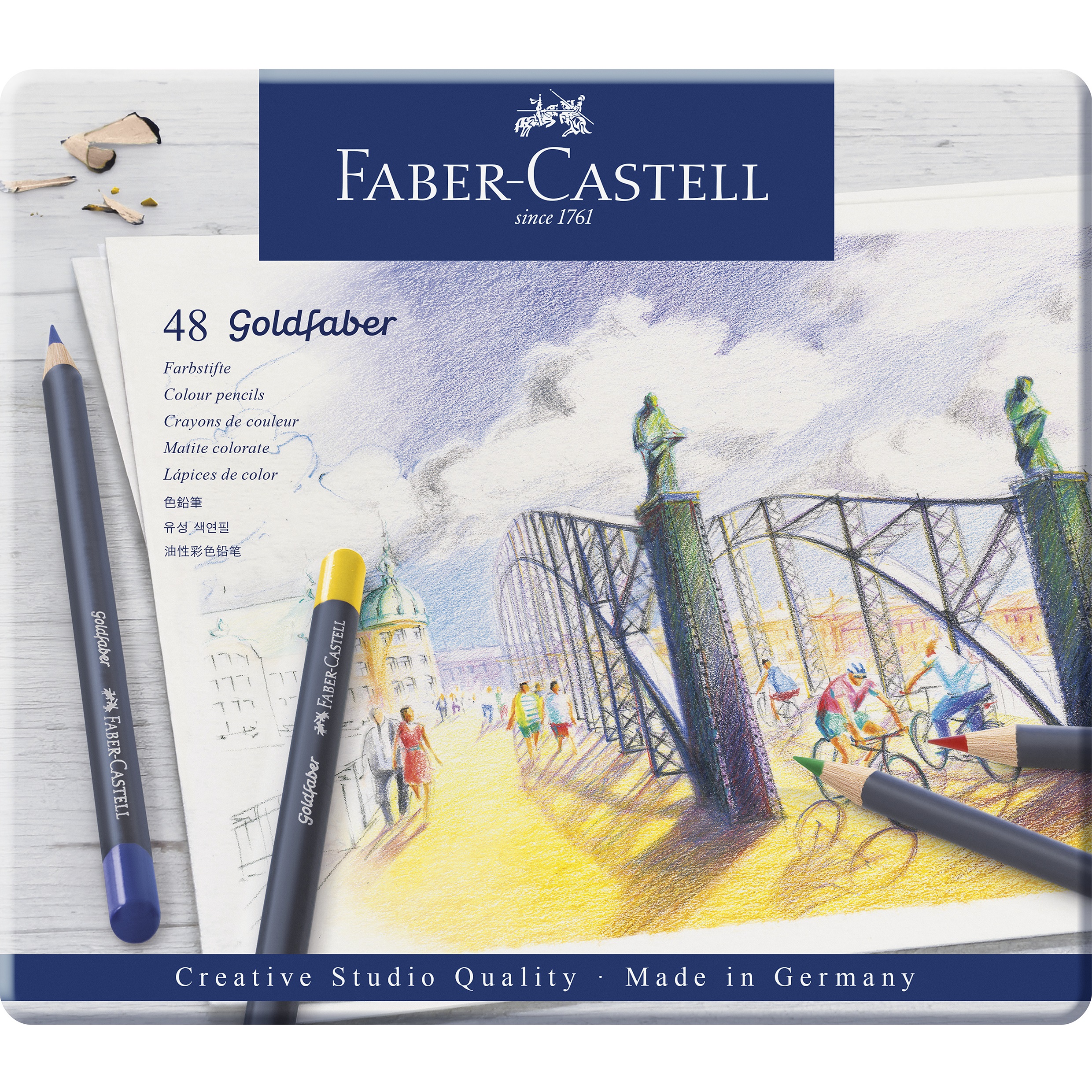 Creioane colorate set 48 culori Goldfaber Faber Castell pentru școală, desen, pictură, hobby și proiecte creative.