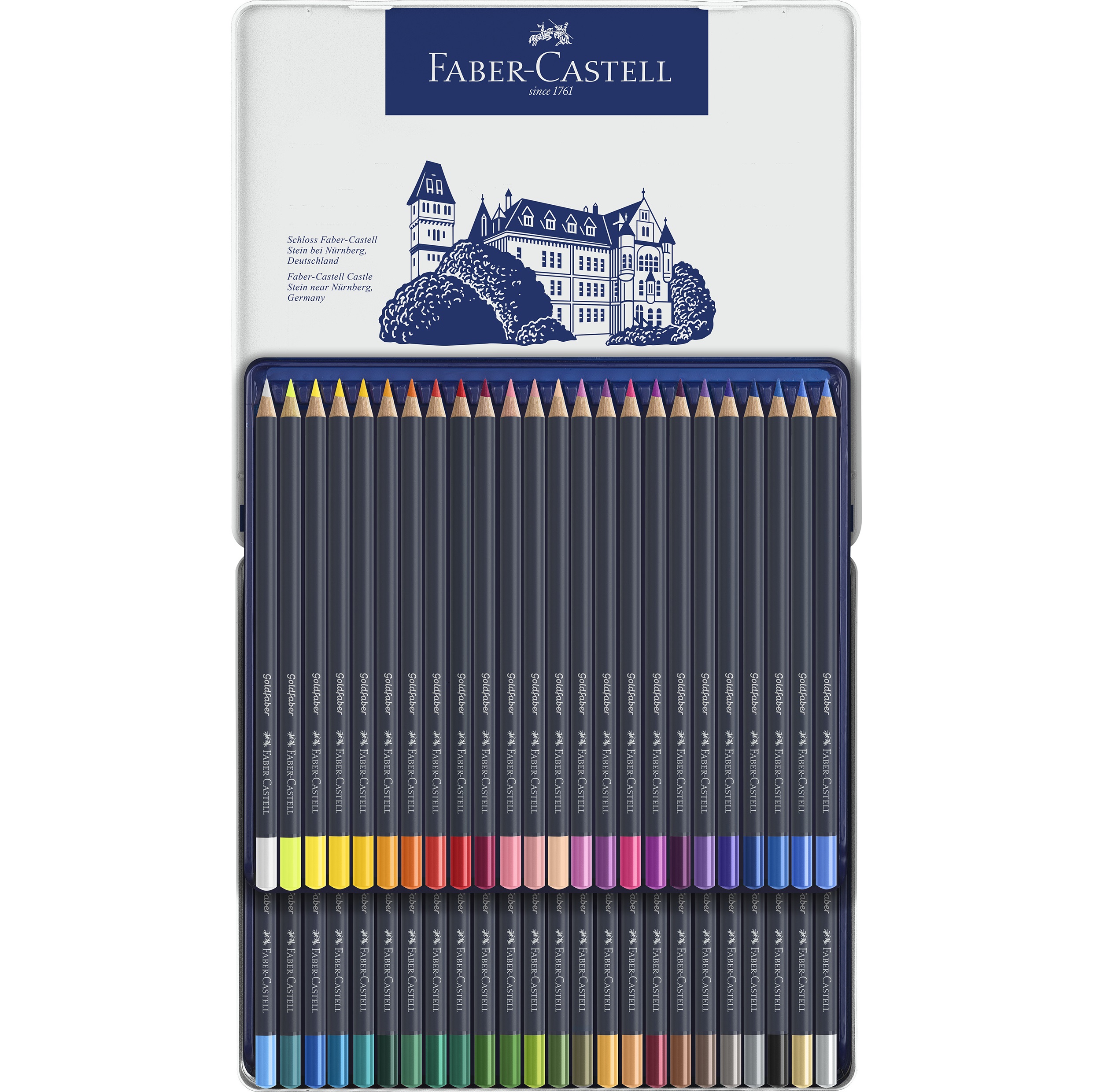 Creioane colorate set 48 culori Goldfaber Faber Castell pentru școală, desen, pictură, hobby și proiecte creative.