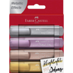 Textmarker evidentiator set 4 culori metalizate Faber-Castell
