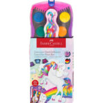 Acuarele 12 culori Connector roz Unicorni 2025 Faber-Castell