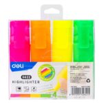 Textmarker set 4 culori neon accent Deli
