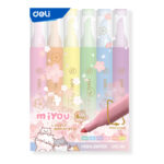 Textmarker slim set 6 culori pastel Miyou Macarons Deli