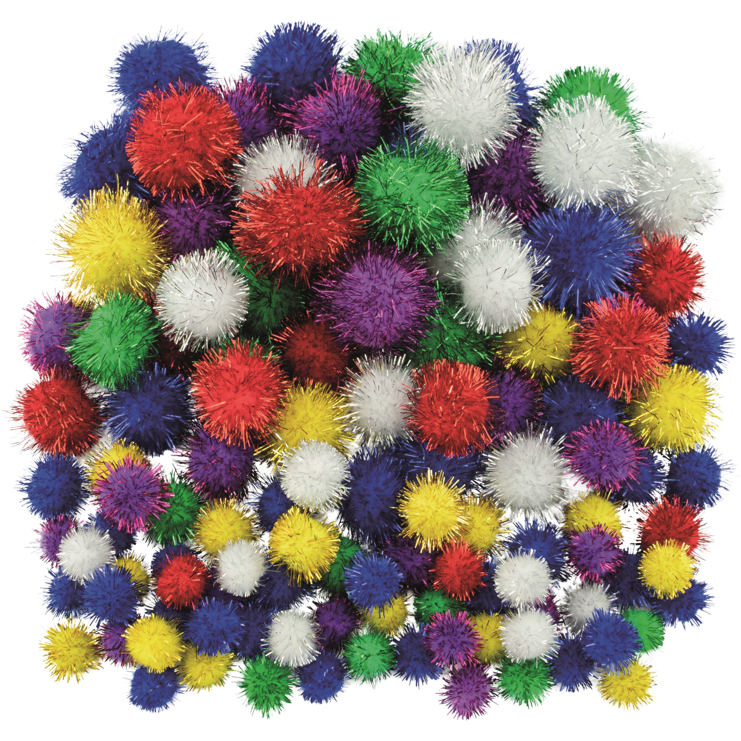 Pomponi 10-25 mm mix culori glitter set 100 bucati