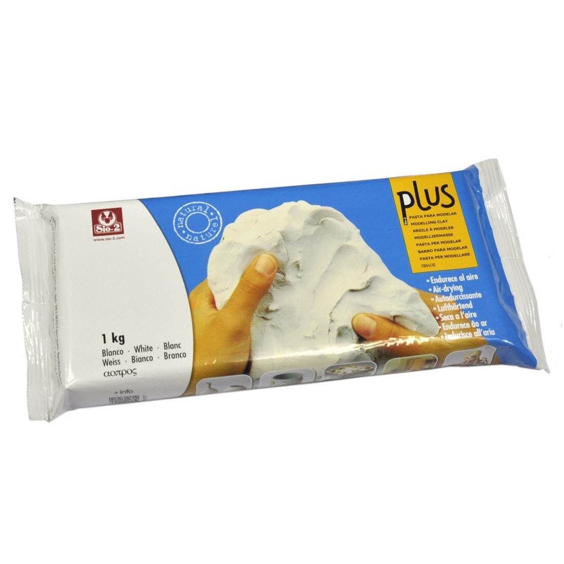 PASTA MODELAJ PLUS ALB 1KG pentru școală, desen, pictură, hobby și proiecte creative.
