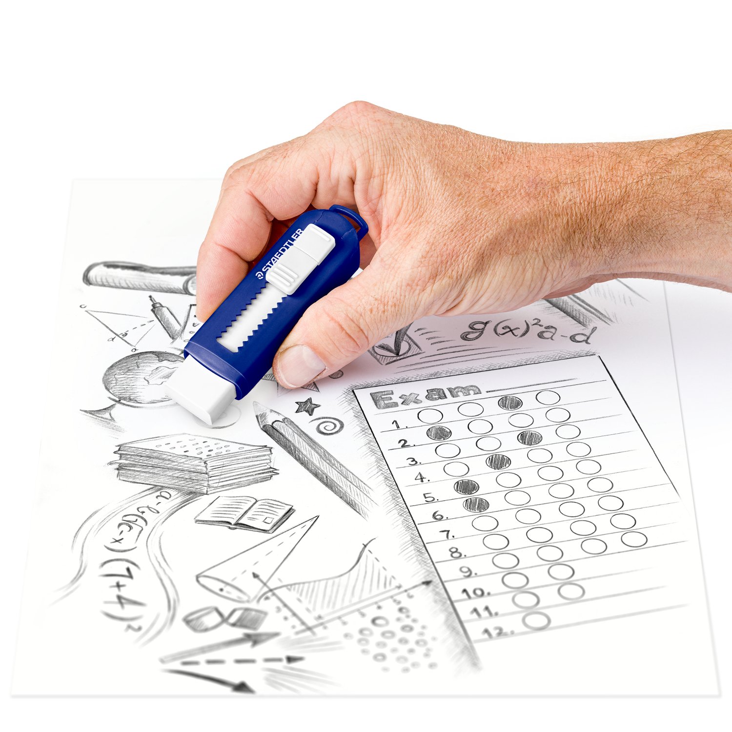 Datorită mecanismului de avansare a minei de șters, utilizarea este precisă și confortabilă, fiind perfectă pentru corectarea detaliilor și ștergerea controlată a urmelor de creion.