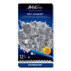 Set 12 Creioane Grafit 6B-4H Mars Lumograph 100 Staedtler