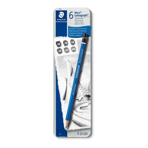 Set 6 creioane grafit Mars Lumograph 100 Staedtler