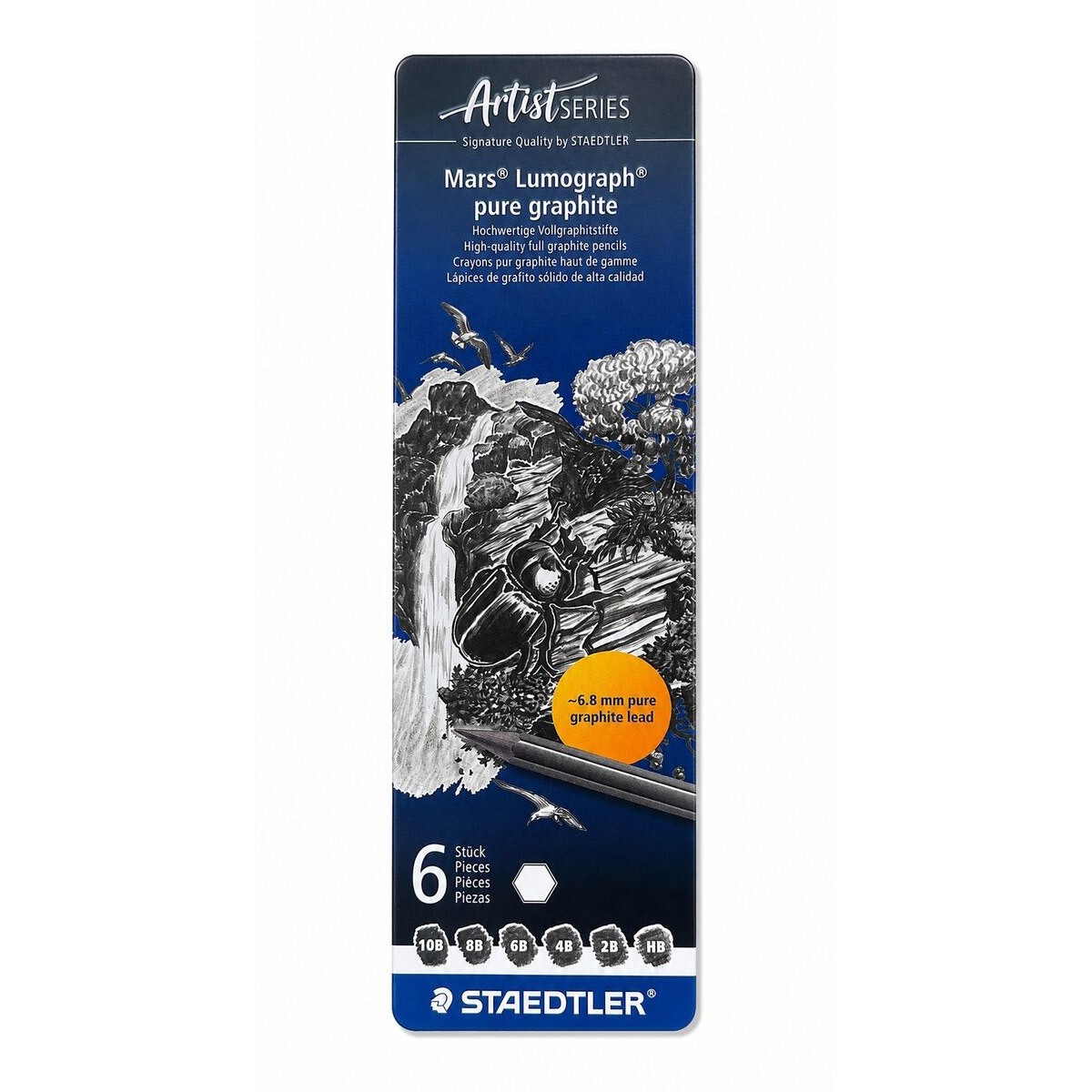 Set 6 Creioane Pure Graphite Mars Lumograph 100 Staedtler