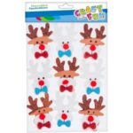 ACCESORII CREATIE IARNA HARTIE GUMATA RENI 9 BUC
