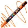 Marker cu vopsea acrilica – varf rotund 0.9 1.3mm PC 3M Uni Posca Orange pentru desen, scriere, colorare și proiecte creative.
