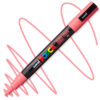 Marker cu vopsea acrilica – varf rotund 0.9 1.3mm PC 3M Uni Posca Coral Pink pentru desen, scriere, colorare și proiecte creative.
