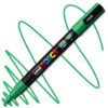 Marker cu vopsea acrilica – varf rotund 0.9 1.3mm PC 3M Uni Posca Green pentru desen, scriere, colorare și proiecte creative.
