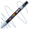 Marker cu vopsea acrilica – varf rotund 0.9 1.3mm PC 3M Uni Posca Grey pentru desen, scriere, colorare și proiecte creative.