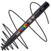 Marker cu vopsea acrilica – varf rotund 0.9 1.3mm PC 3M Uni Posca Black pentru desen, scriere, colorare și proiecte creative.