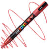 Marker cu vopsea acrilica – varf rotund 0.9 1.3mm PC 3M Uni Posca Glitter Red pentru desen, scriere, colorare și proiecte creative.