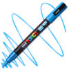 Marker cu vopsea acrilica – varf rotund 0.9 1.3mm PC 3M Uni Posca Glitter Light Blue pentru desen, scriere, colorare și proiecte creative.