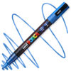 Marker cu vopsea acrilica – varf rotund 0.9 1.3mm PC 3M Uni Posca Glitter Blue pentru desen, scriere, colorare și proiecte creative.
