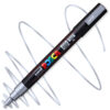 Marker cu vopsea acrilica – varf rotund 0.9 1.3mm PC 3M Uni Posca Silver pentru desen, scriere, colorare și proiecte creative.