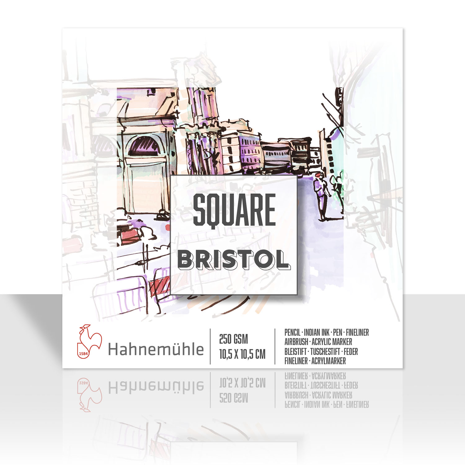 SQUARE BRISTOL 250GR 105X105 25 SHEETS