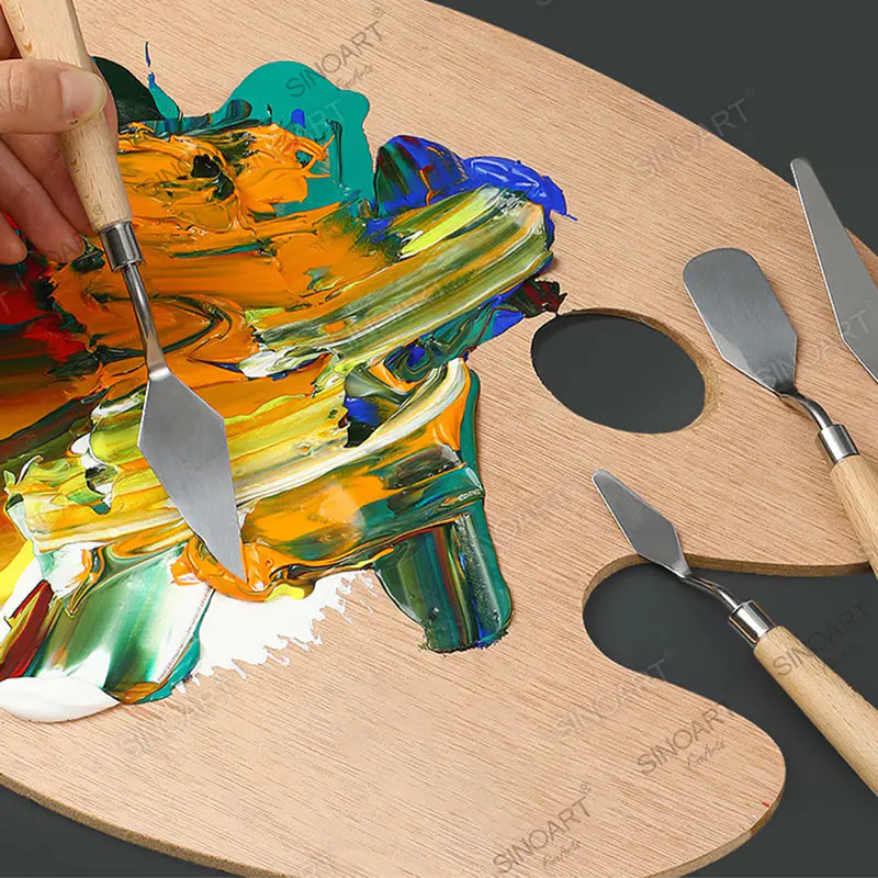 Set 5 cuțite pentru pictură SinoArt pentru școală, desen, pictură, hobby și proiecte creative.
