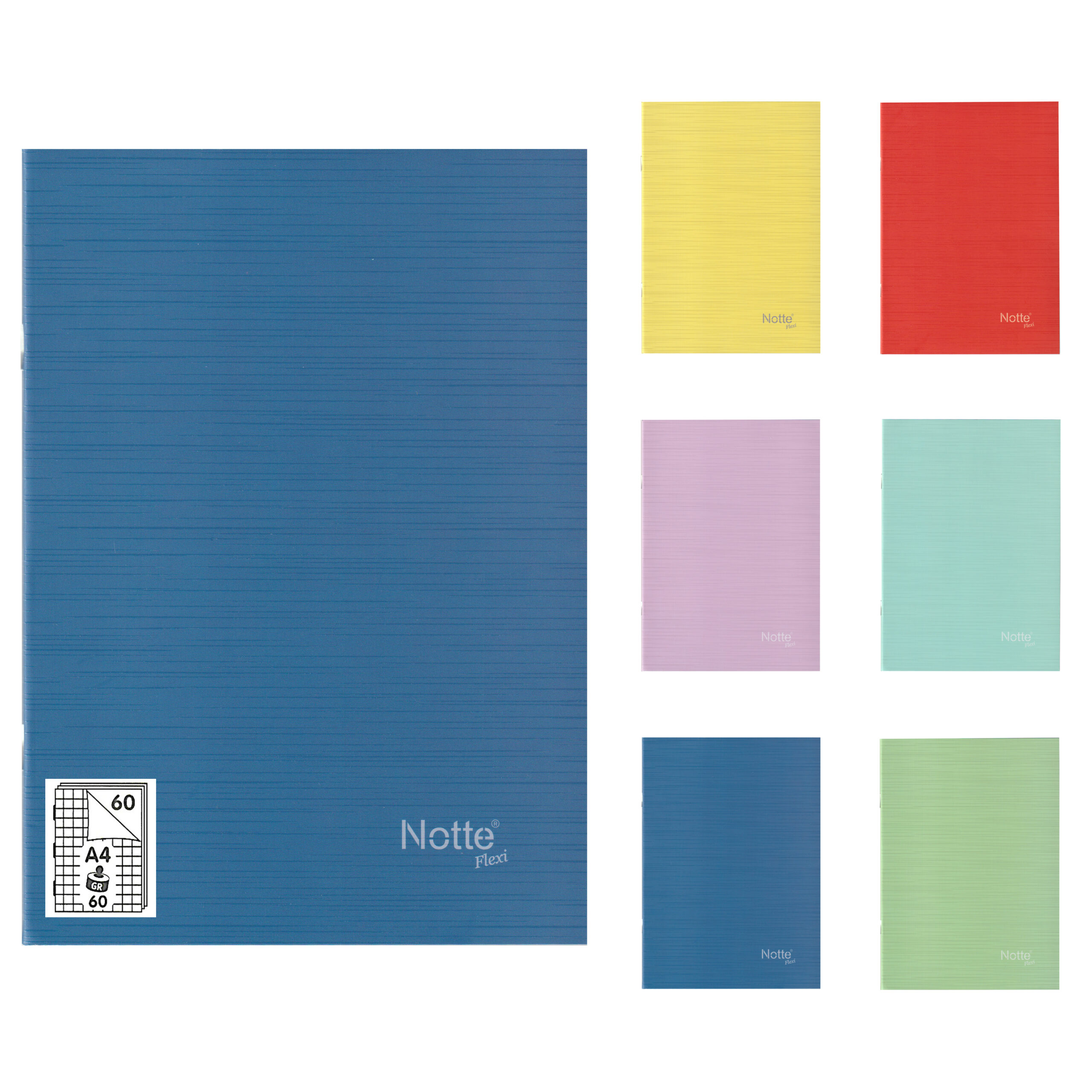Caiet A4, 60 file, matematica, capsat, 60 g/mp, Notte School