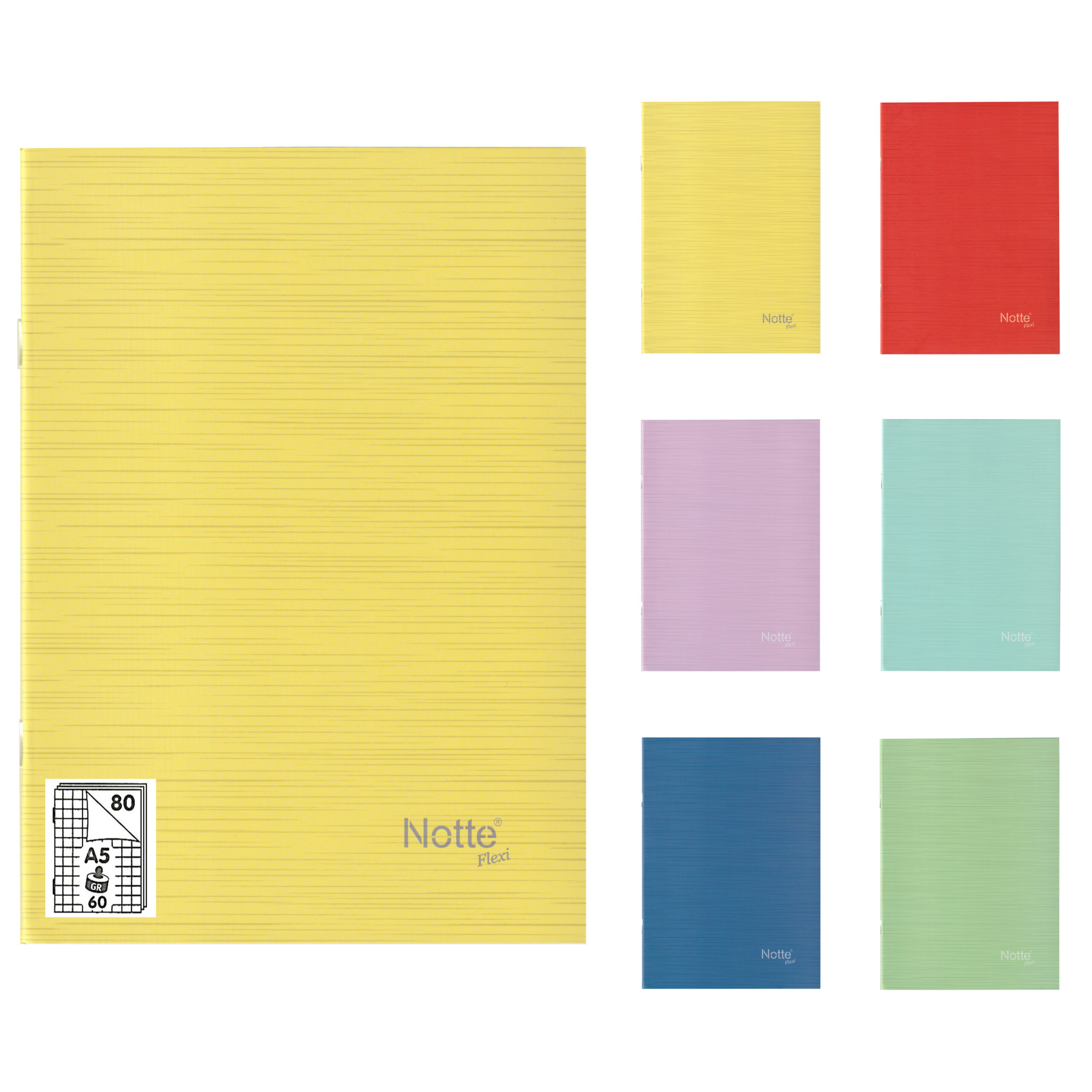 Caiet A5 matematica,80 file, capsat, 60 g/mp, Notte School