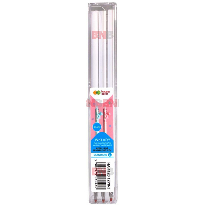 Rezerva roller cu rescriere 3 buc/set 0.5 mm albastru Adorable Pets Happy Color
