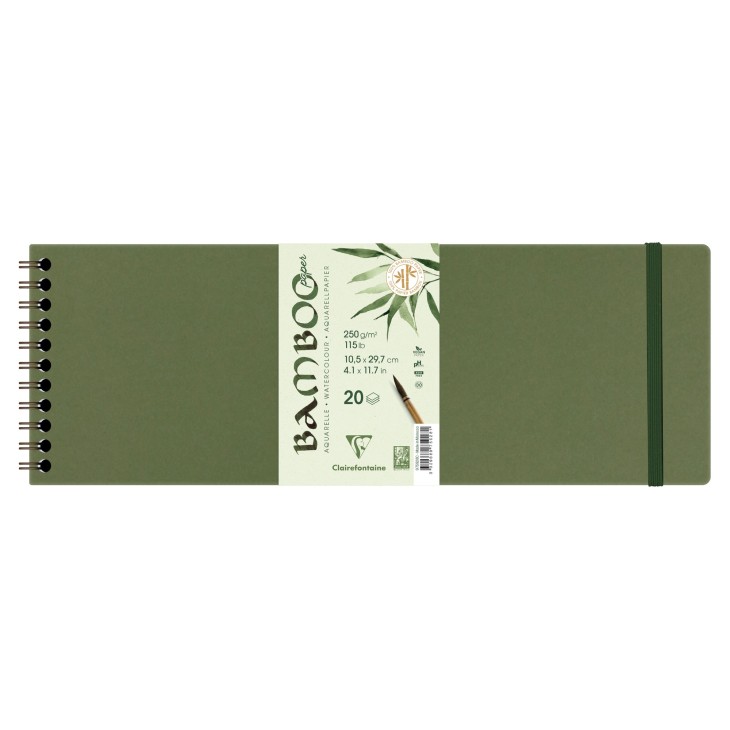Bloc desen album cu spira 10.5x29.7 cm Bambus 250g/m 20 file Clairfontaine