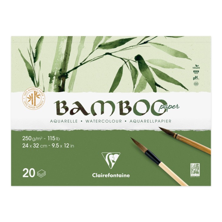 Bloc desen 24x32 cm Bambus 250g/m 20 file Clairfontaine