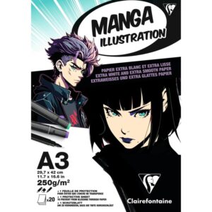 Bloc de desen A3 Manga Illustration 250g/m 20 file Clairfontaine