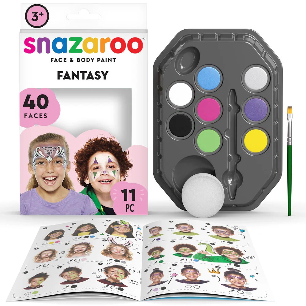 Set 8 culori pictura pe fata – Fantasy Snazaroo pentru școală, desen, pictură, hobby și proiecte creative.
