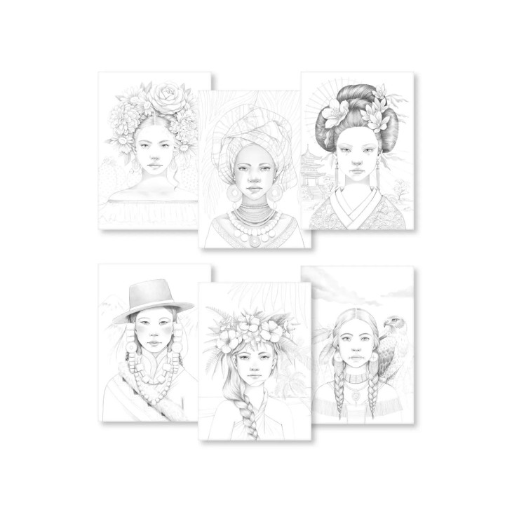 Carte de colorat A4 250g/m 20 de coli - Women - imagine 2
