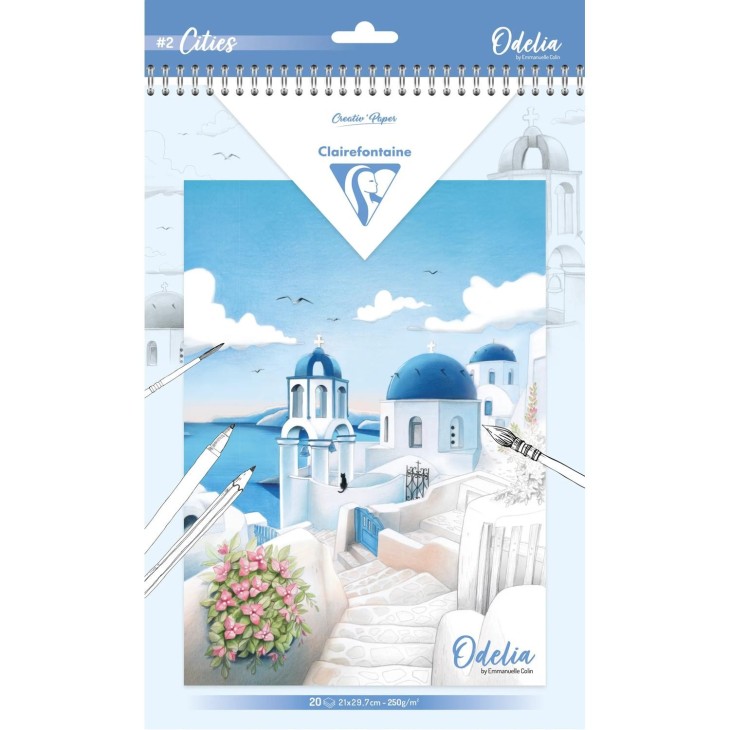 Carte de colorat A4 250g/m 20 de coli – Cities pentru școală, desen, pictură, hobby și proiecte creative.