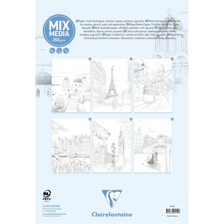Carte de colorat A4 250g/m 20 de coli – Cities pentru școală, desen, pictură, hobby și proiecte creative.