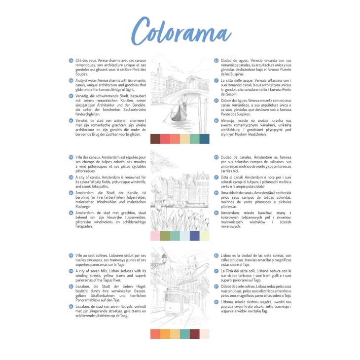 Carte de colorat A4 250g/m 20 de coli – Cities pentru școală, desen, pictură, hobby și proiecte creative.