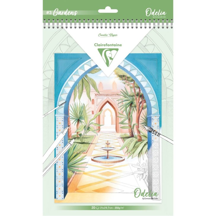 Carte de colorat A4 250g/m 20 de coli – Gardens pentru școală, desen, pictură, hobby și proiecte creative.
