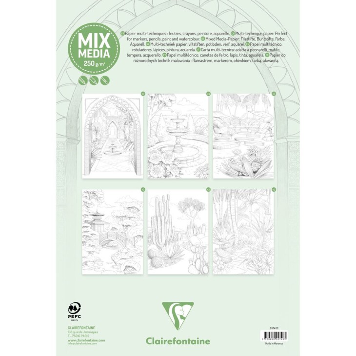 Carte de colorat A4 250g/m 20 de coli – Gardens pentru școală, desen, pictură, hobby și proiecte creative.