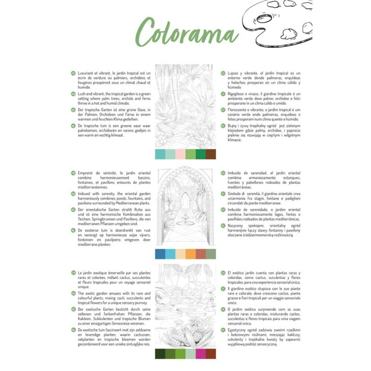Carte de colorat A4 250g/m 20 de coli – Gardens pentru școală, desen, pictură, hobby și proiecte creative.