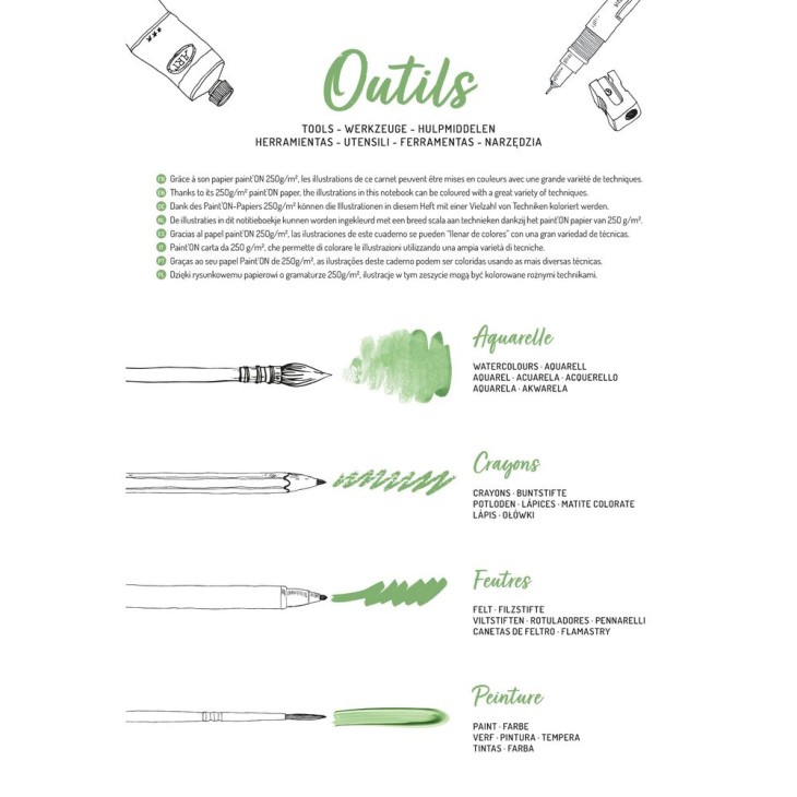 Carte de colorat A4 250g/m 20 de coli – Gardens pentru școală, desen, pictură, hobby și proiecte creative.
