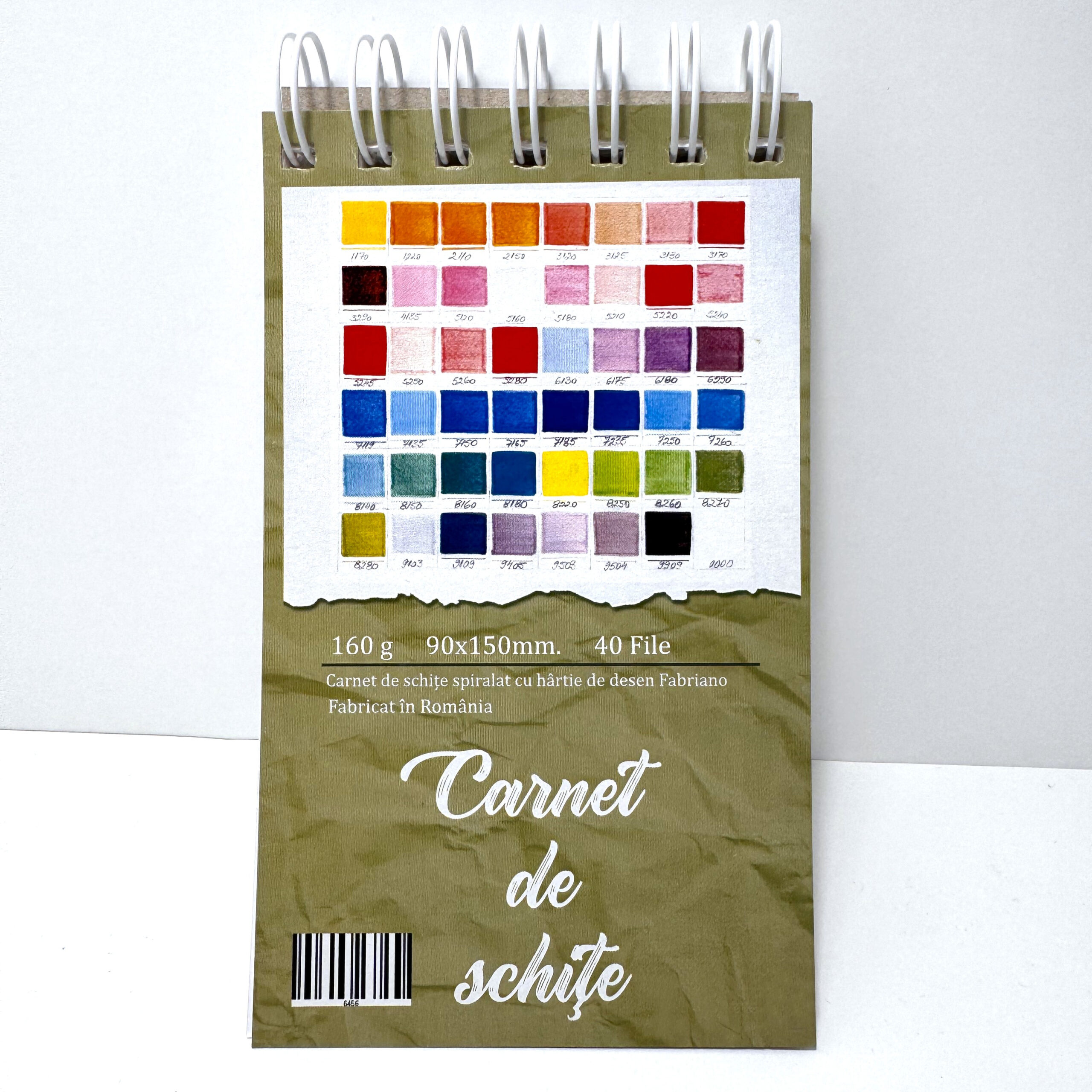 Carnet de schite si desen cu spira 160g/m 90x150mm 40 file pentru școală, desen, pictură, hobby și proiecte creative.