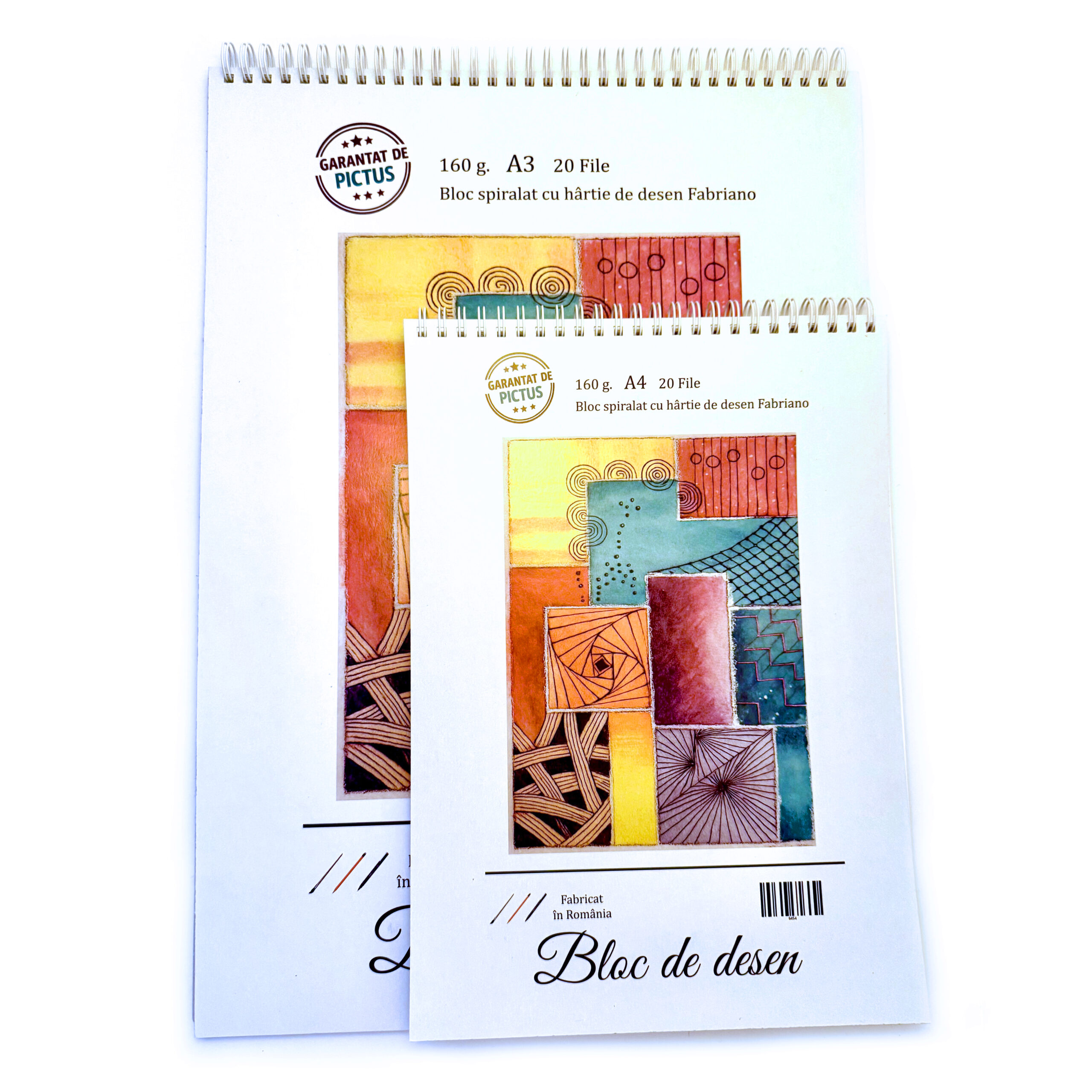 Bloc de desen cu spira 160g/m 20 file din Hartie Fabriano pentru școală, desen, pictură, hobby și proiecte creative.