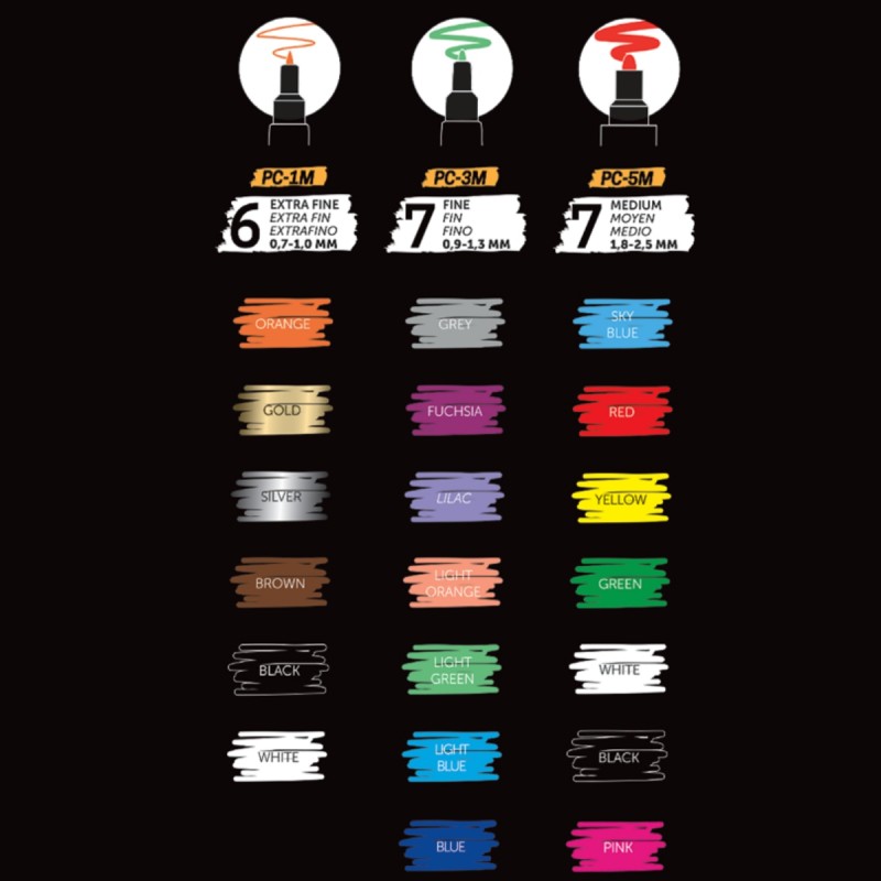 Set 20 Markere cu Vopsea Acrilica UNI Posca – POP colours pentru desen, scriere, colorare și proiecte creative.