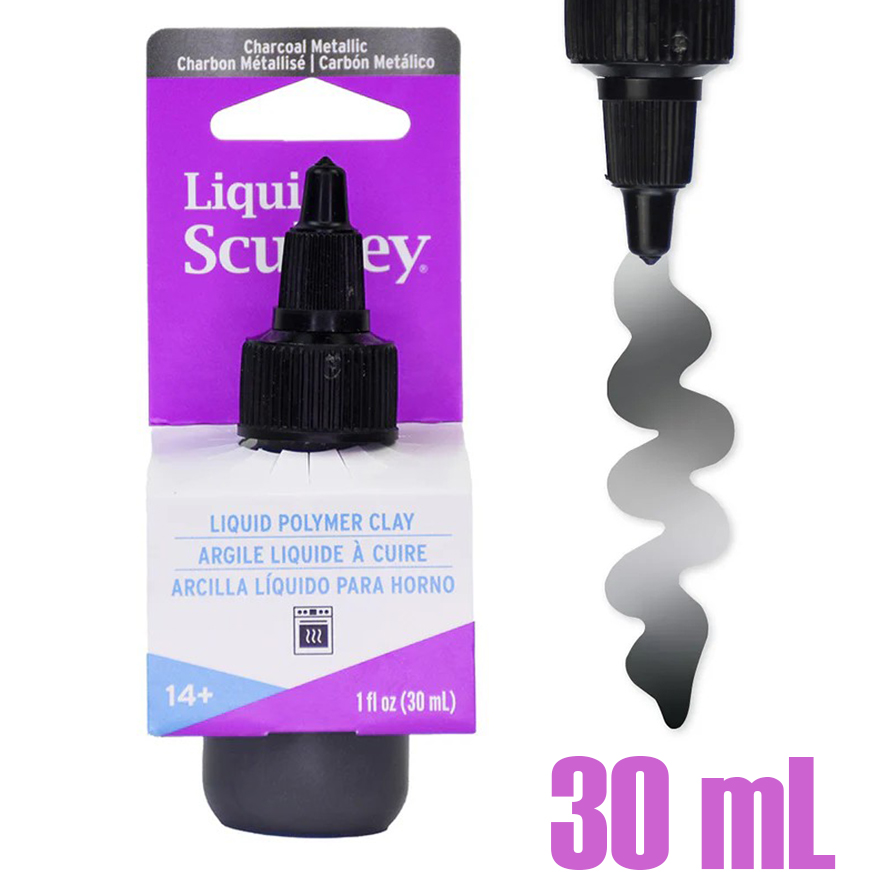 Pasta polimerica lichida – Culori Metalice – Metallic Liquid Sculpey 30 ml Metallic Charcoal pentru școală, desen, pictură, hobby și proiecte creative.