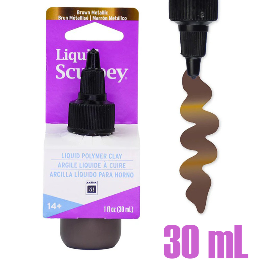 Pasta polimerica lichida – Culori Metalice – Metallic Liquid Sculpey 30 ml Metallic Brown pentru școală, desen, pictură, hobby și proiecte creative.